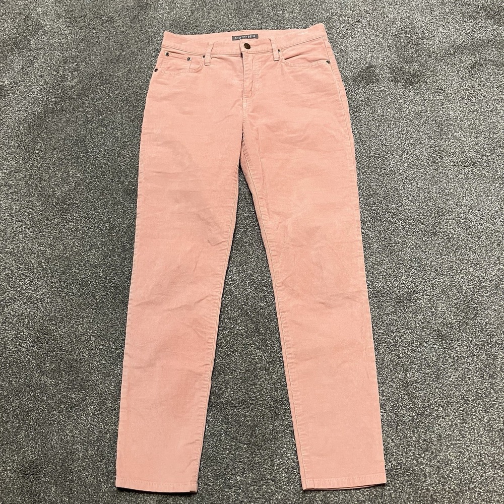 Garnet Hill Pink Thin Wale Corduroy Women's Pants Size 6 High Rise Straight Leg